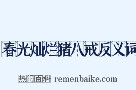 春光灿烂猪八戒反义词是什么意思的图片